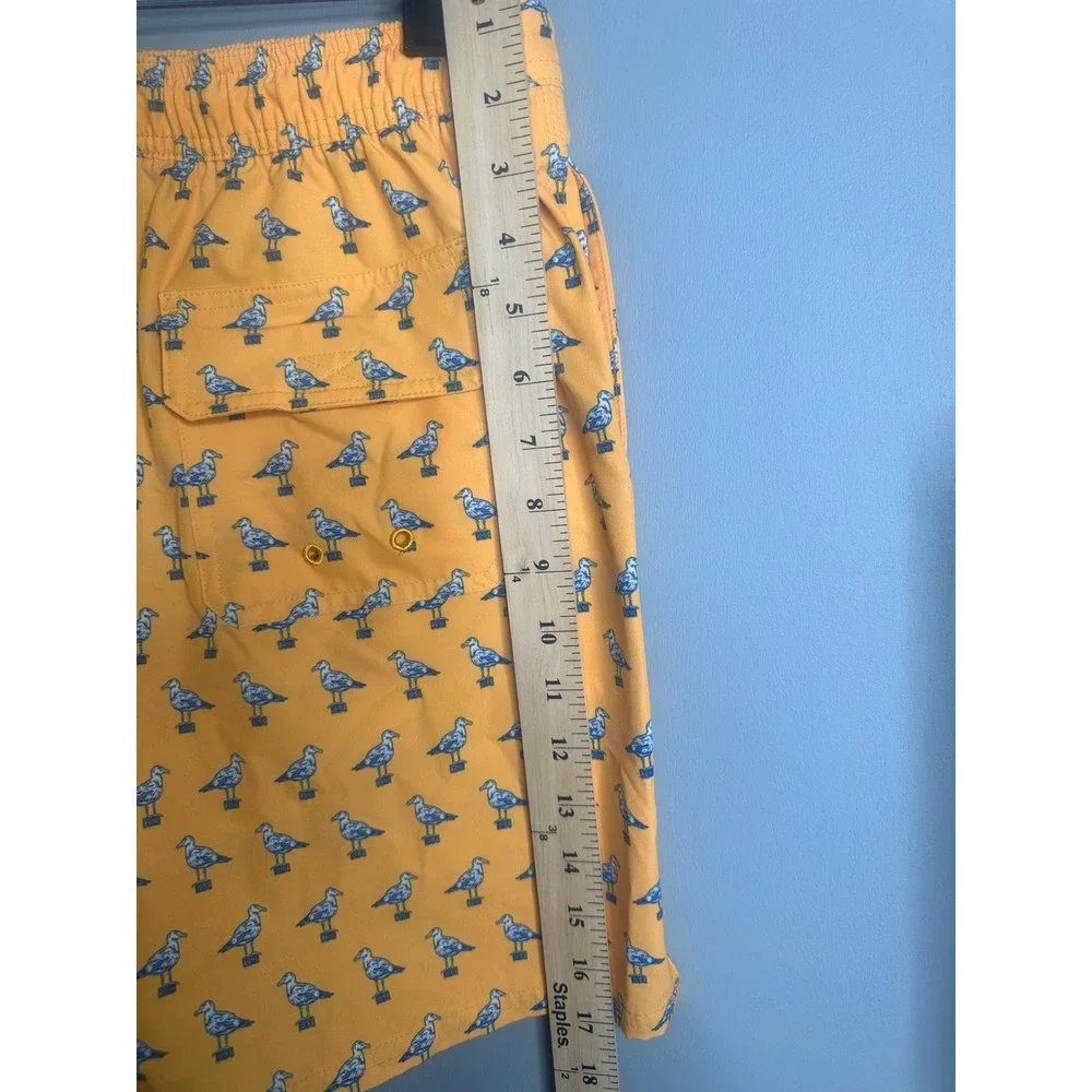 Vineyard Vines Mens Yellow Seagull Print Swim Trunks Board Shorts XL 3M001197